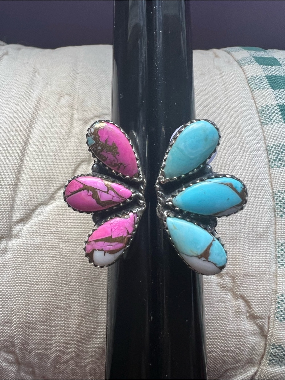 Sterling cotton candy floater ring